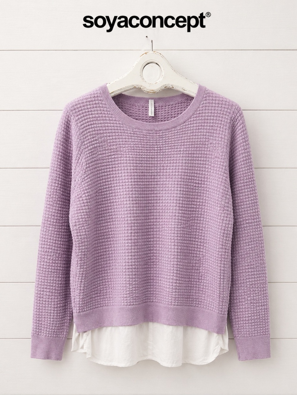SOYACONCEPT – Lavender Textured Knit Sweater L